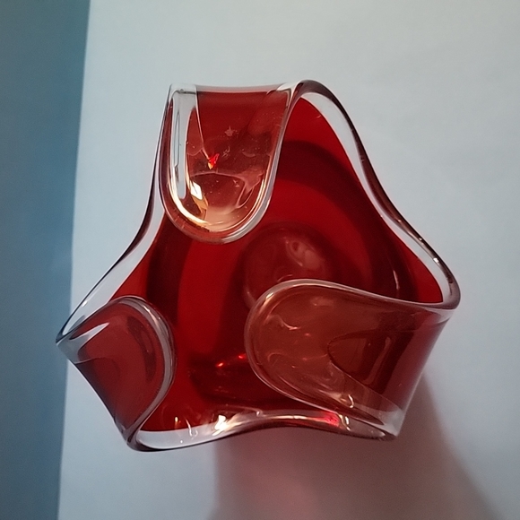 Art Glass Deep Red Cranberry Heavy Beautiful!! - Picture 2 of 6